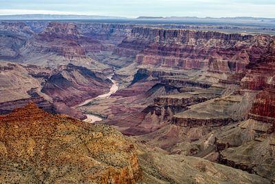 Aerial view of dramatic landscape