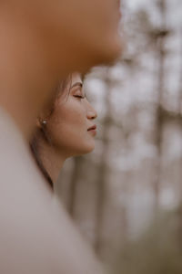 Close-up portrait of young woman