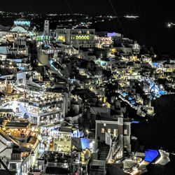 Illuminated cityscape at night
