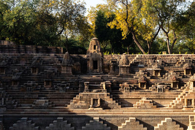 Temple against trees