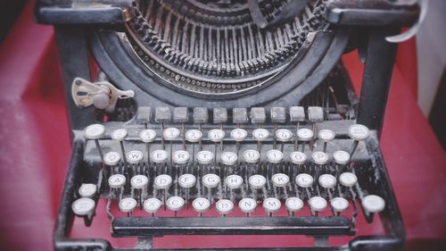 Close-up of typewriter