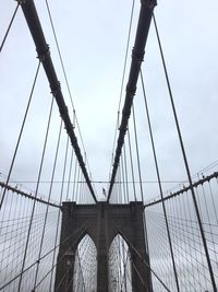 Low angle view of suspension bridge