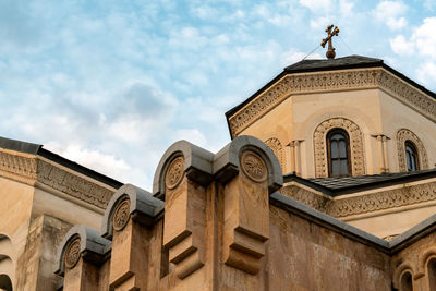 Low angle view of historic building against sky