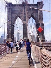 Tourists on bridge