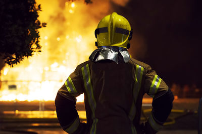 Firefighter at night