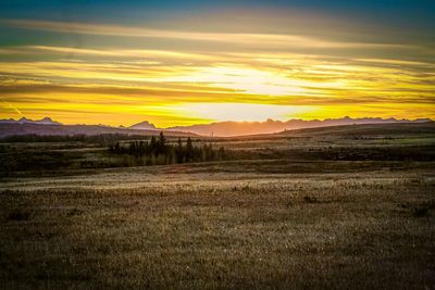 Scenic view of landscape at sunset