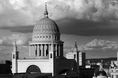 Church against cloudy sky