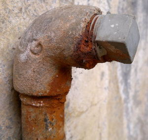 Close-up of rusty pipe