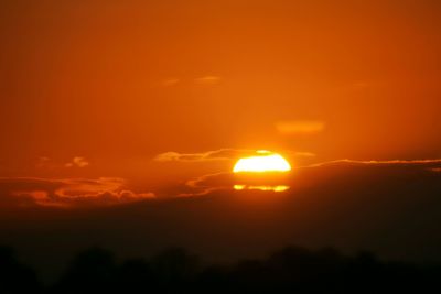 Scenic view of dramatic sky during sunset