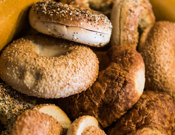 High angle view of bread on table