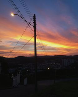 Electricity pylon at sunset