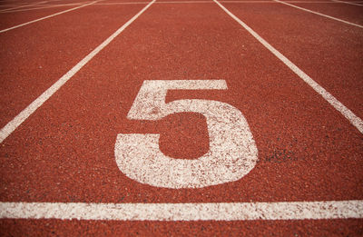 Number on empty running track