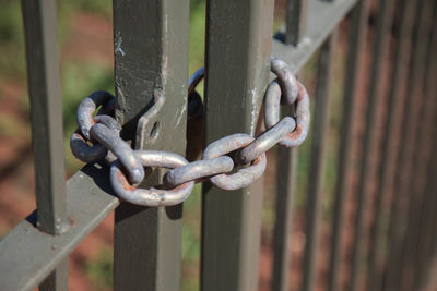 Close-up of rusty chain