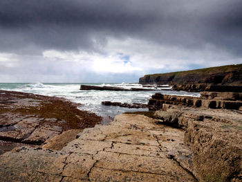 View of sea against cloudy sky