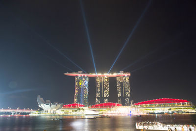 Illuminated city at night