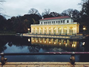 Reflection of building in water