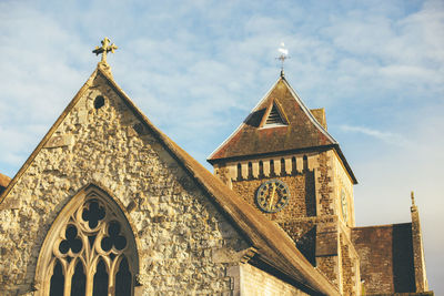 Low angle view of traditional building against sky