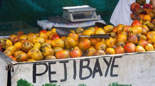 Fruits for sale at market stall