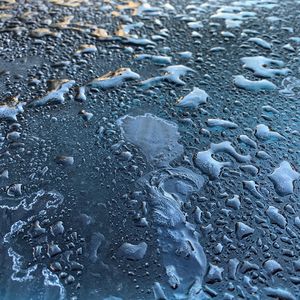 Full frame shot of wet glass during rainy season