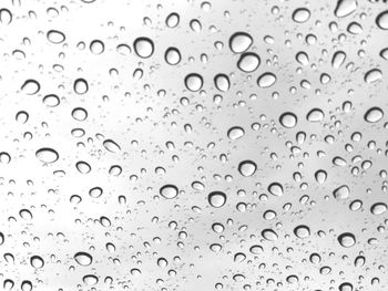 Full frame shot of wet glass during rainy season