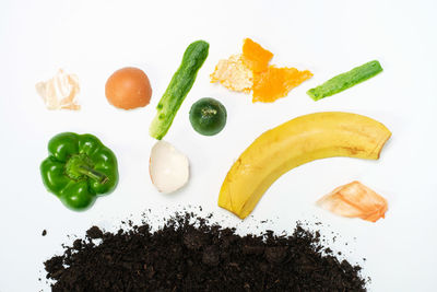 High angle view of food on table