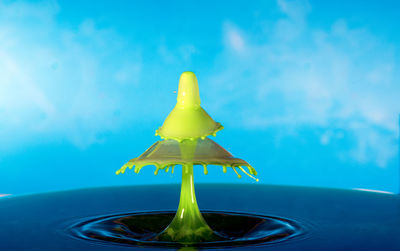 Close-up of pool against blue sky