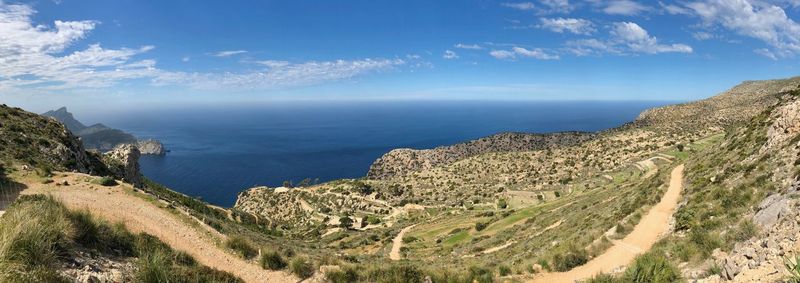 High angle view of sea against sky