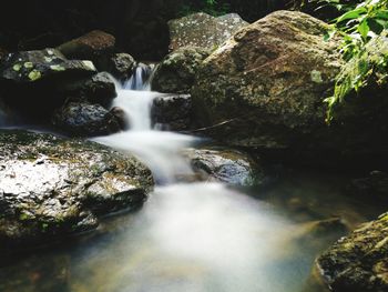 Scenic view of waterfall