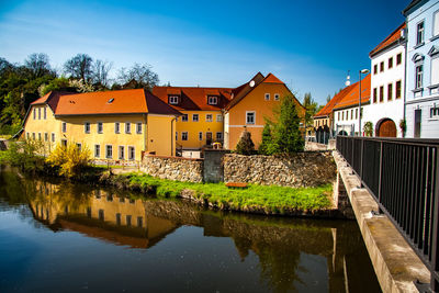 Canal amidst buildings against sky