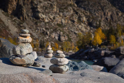 Stack of stones on rock