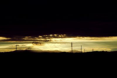 Silhouette landscape at sunset
