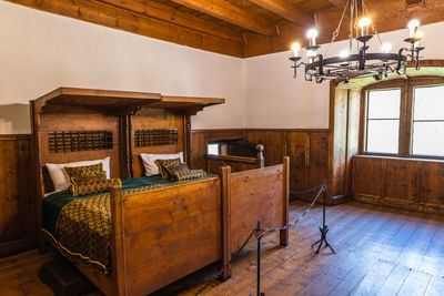 The bedrooms in the medieval orava castle. oravsky podzamok, slovakia, 21 july 2022