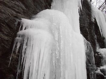 Close-up of frozen water