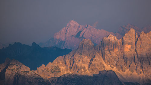 Scenic view of rocky mountains against sky