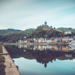 Reflection of buildings in city