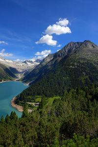 Scenic view of mountains against sky