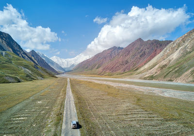 Road amidst mountains against sky