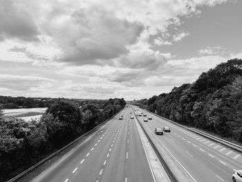 Empty road against sky