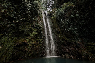 Scenic view of waterfall