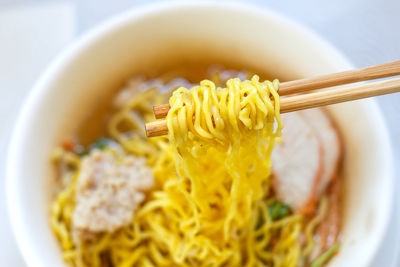 Close-up of soup in bowl