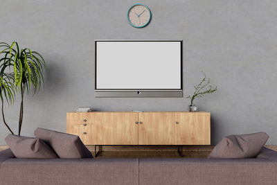 Television over cabinet at home