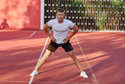 Man playing soccer