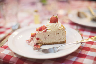 Close-up of cake in plate