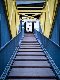 Low angle view of staircase leading towards building