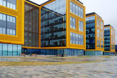 Exterior of modern building against clear sky