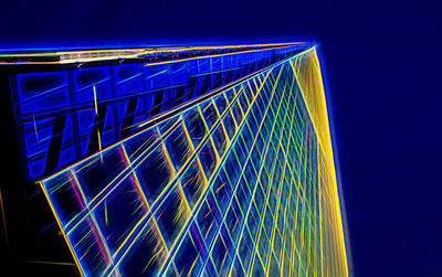 Light trails on bridge at night