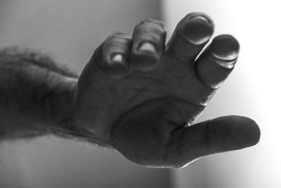 Close-up of a male outstretched hand