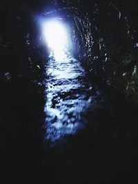 Close-up of water against sky at night