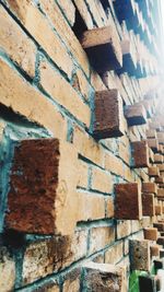 Low angle view of brick wall