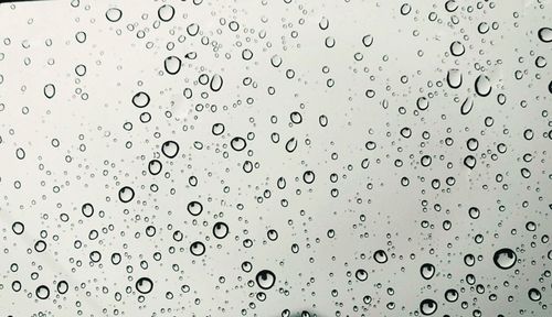 Close-up of water drops on glass